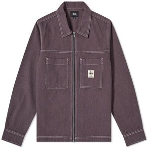 STUSSY Overdyed hickory zip shirt